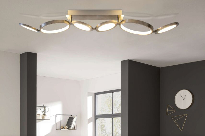 Näve Leuchten LED Deckenleuchte NV1363750 stahlfarbig Aluminium B/H/T: ca. 19x14x100 cm null 4 Brennstellen