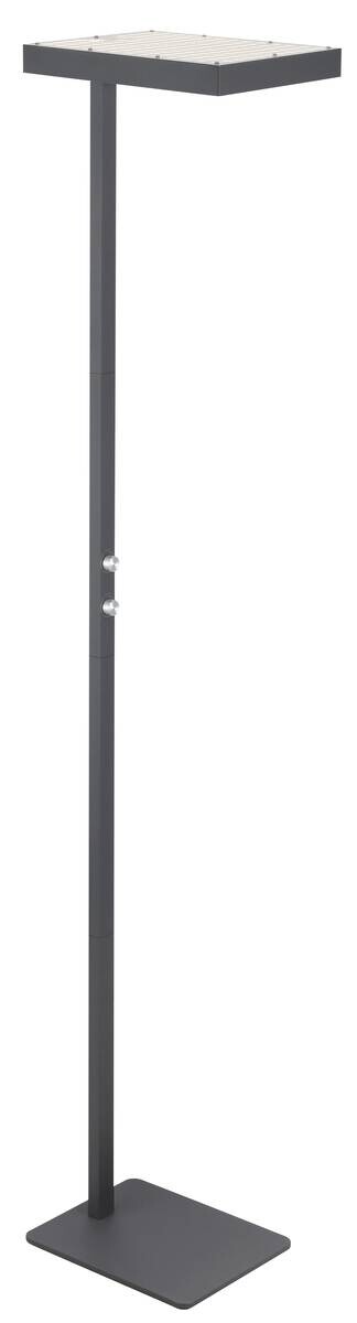 GLOBO Stehleuchte Opal schwarz anthrazit Metall Aluminium Kunststoff B/H/L: ca. 28x184,8x40 cm 2 Brennstellen