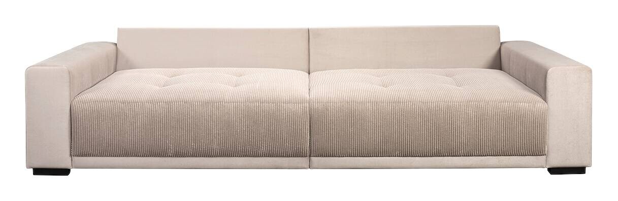 Big Sofa Xantia new 1 beige Velourstoff B/H/T: ca. 318x94x120 cm