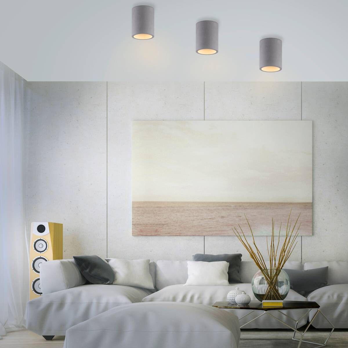 Paul Neuhaus Deckenleuchte ETON 6160-22 grau Eisen Beton B/H/D: ca. 11x14x11 cm GU10 1 Brennstellen