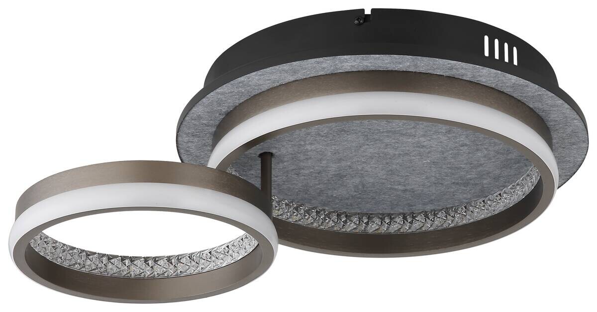 GLOBO Deckenleuchte mattschwarz dunkelgrau Aluminium Metall B/H/T/L: ca. 34x14x47,2x47,2 cm 1 Brennstellen