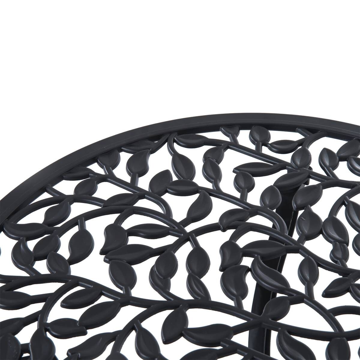 Outsunny Bistroset schwarz Aluminium B/H/L: ca. 60x65x60 cm