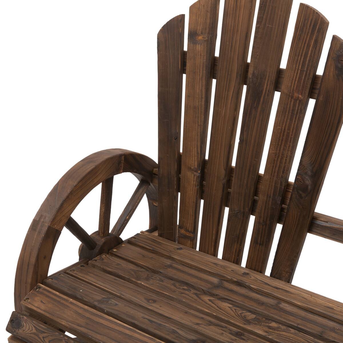 Outsunny Gartenbank dunkelbraun Holz B/H/T: ca. 108x95x66 cm