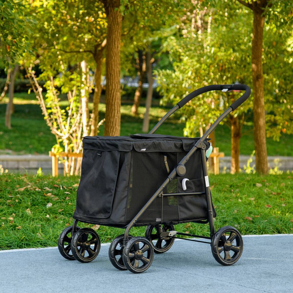 PawHut Hunde-Zubehör schwarz Edelstahl B/H/L: ca. 62x102x105 cm