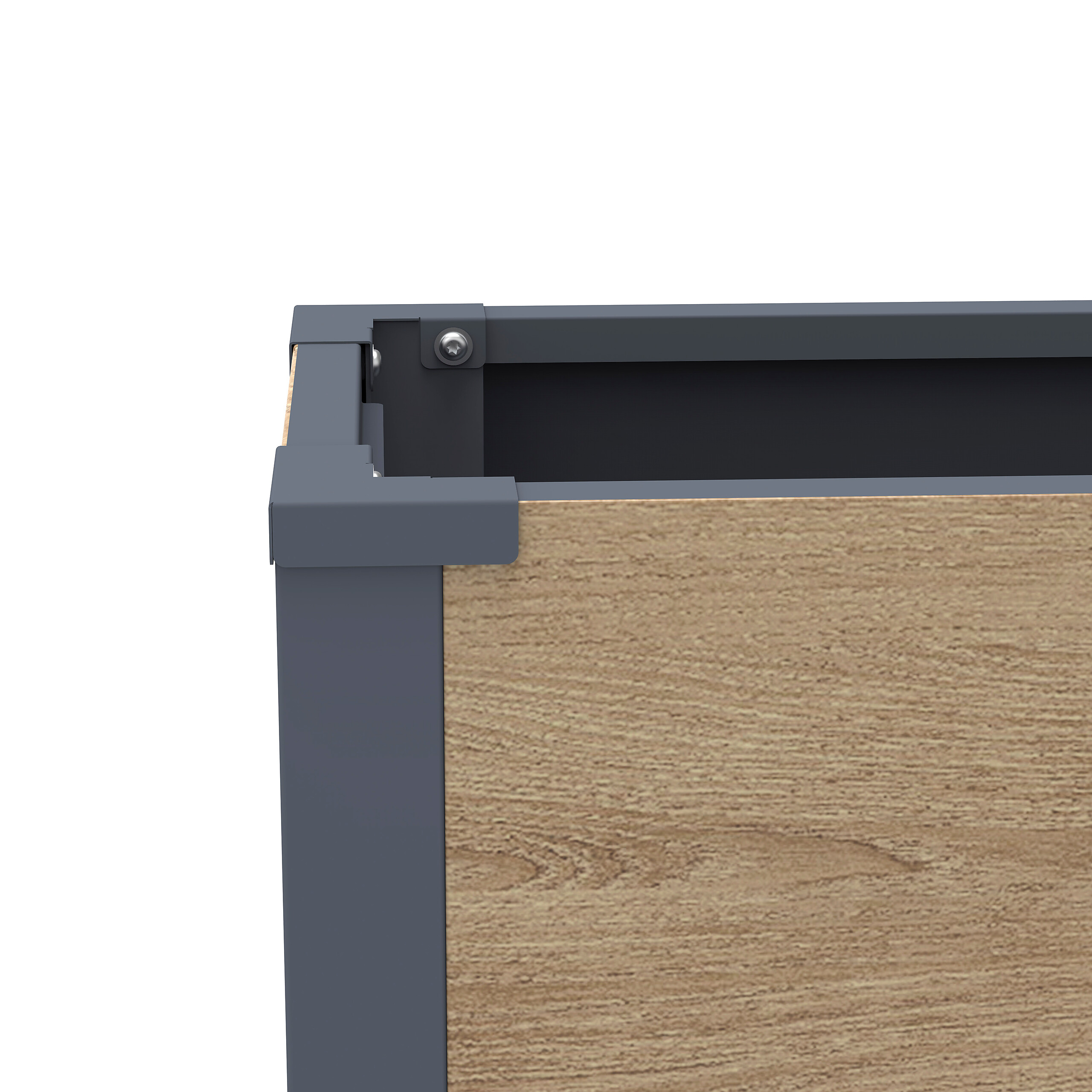 Westmann Pflanzkasten Talus Holzoptik Metall B/H/L: ca. 100x52x25 cm