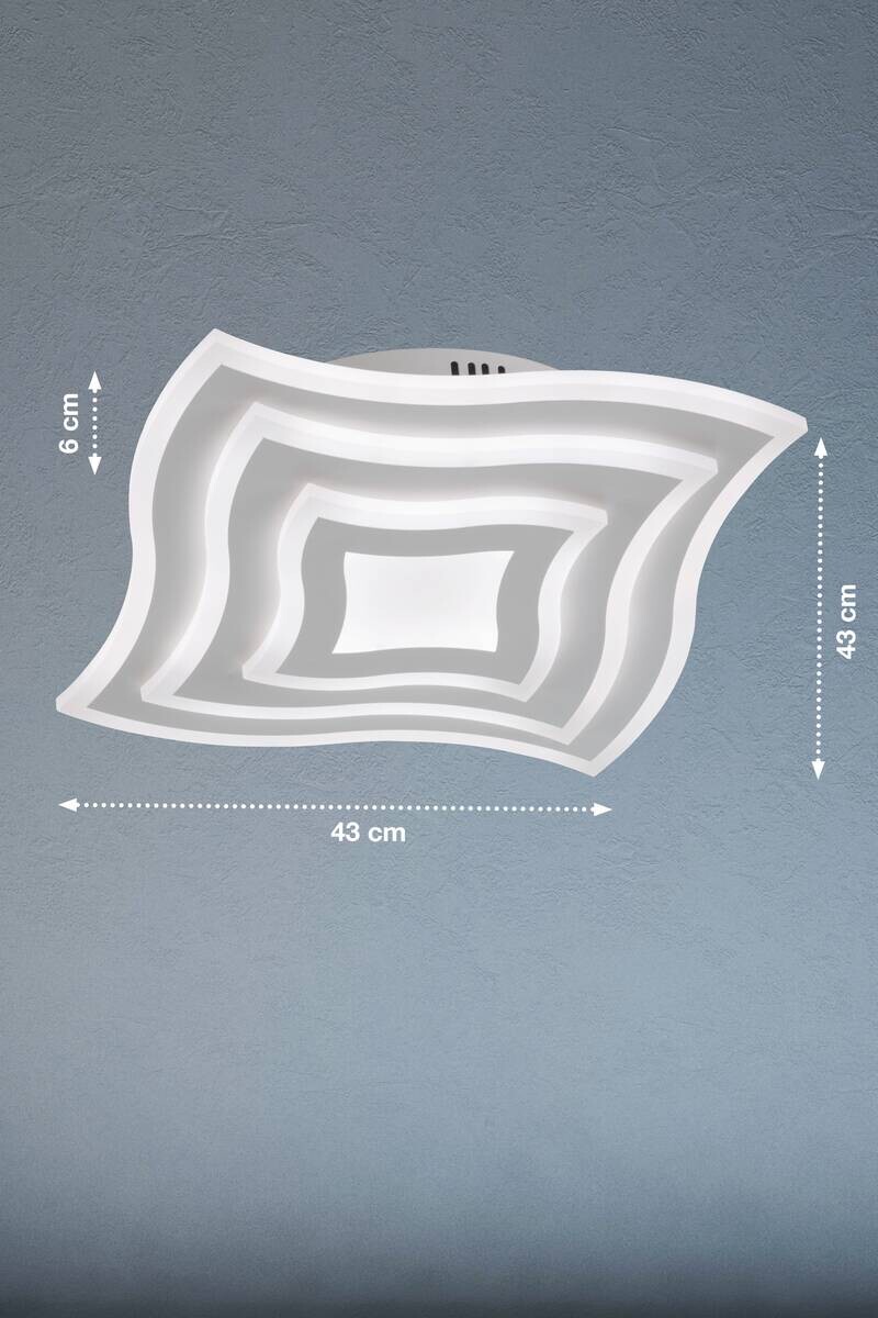Fischer & Honsel LED-Deckenleuchte 20486 weiß Metall B/H/T: ca. 43x6x43 cm 1 Brennstellen