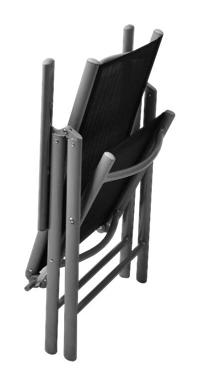 VCM Klappsessel 4er Set schwarz Aluminium B/H/T: ca. 56x105x65 cm
