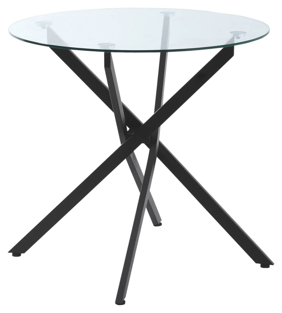 Beistelltisch 839-079 schwarz Glas Stahl B/H/T: ca. 80x75x80 cm