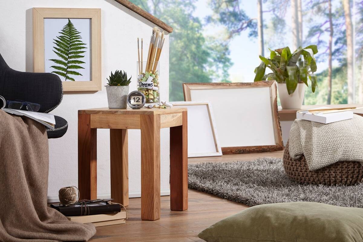 Beistelltisch natur Akazie B/H/T: ca. 35x45x35 cm