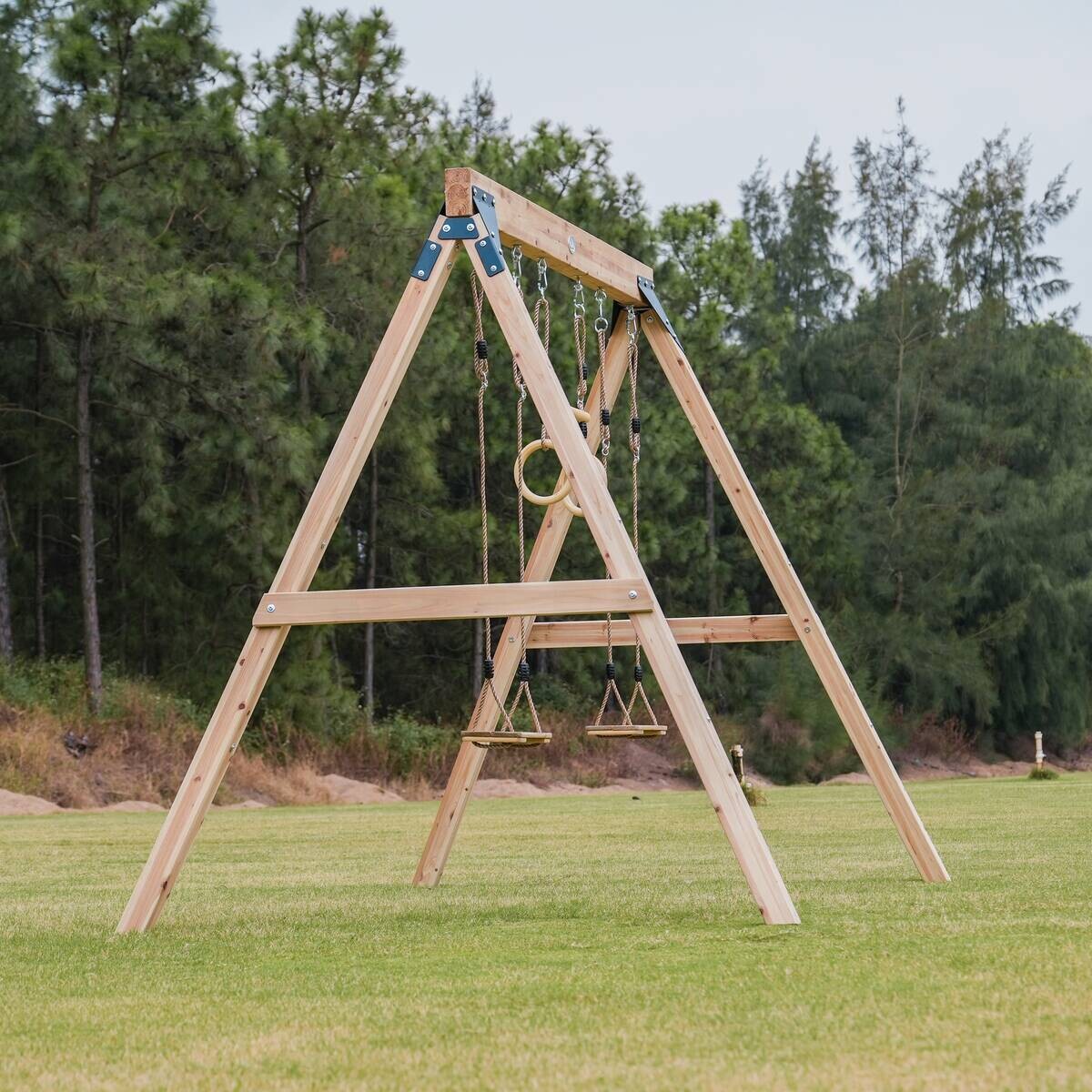 AXI Doppelschaukel Maya blau B/H/L: ca. 186x208x299 cm