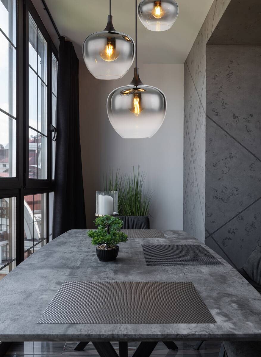 GLOBO Deckenleuchte Maxy schwarz Metall H/D: ca. 120x48 cm E27 3 Brennstellen