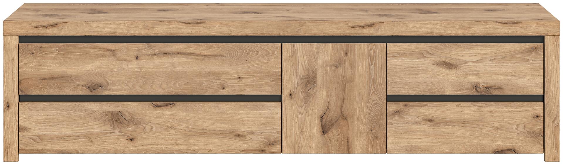 TV-Lowboard Woody Nox Oak Nachbildung anthrazit B/H/T: ca. 211x54x44 cm