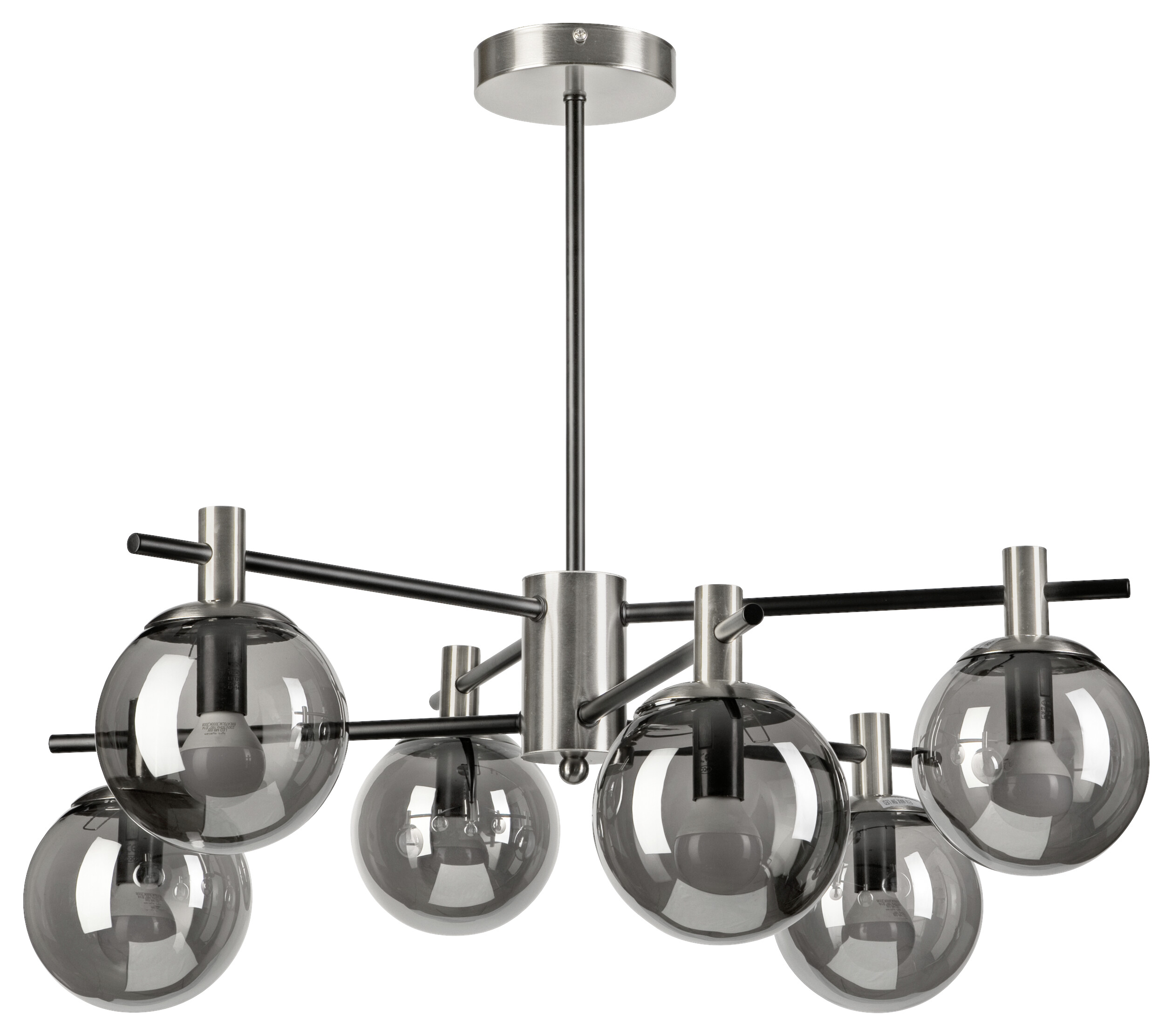 Lamkur Deckenleuchte Lilou Chrom Glas Stahl B/H/L: ca. 54x53x54 cm E14 6 Brennstellen