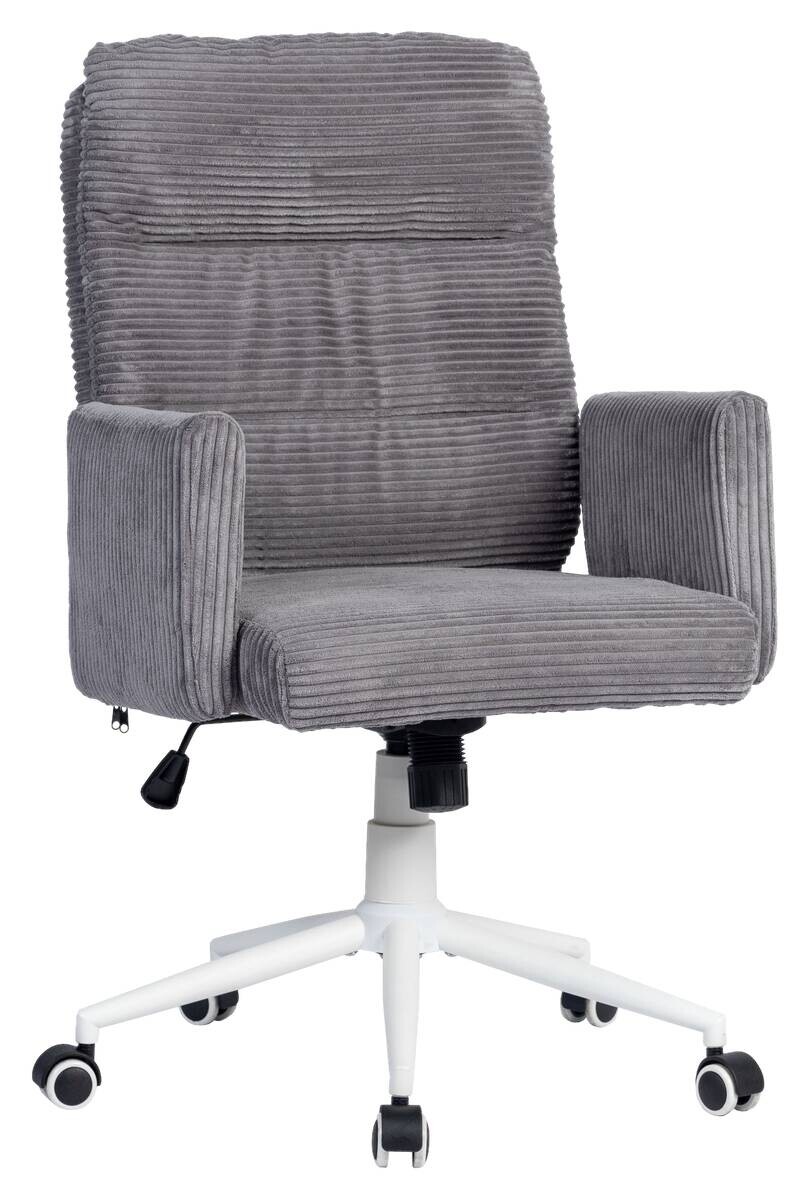 Drehstuhl Charlott grau weiß Metall Kord Drehstuhl Charlott grau weiß Metall Kord