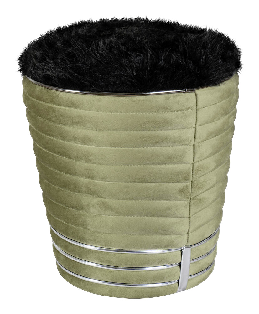 360 Living Hocker Doric 300 grün Graphit H/D: ca. 50x42 cm