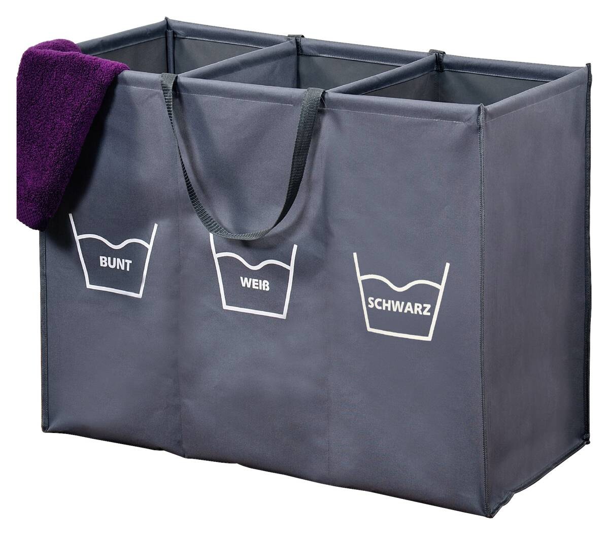 Kesper Wäschesammler grau Polyester B/H/L: ca. 36x60x74 cm