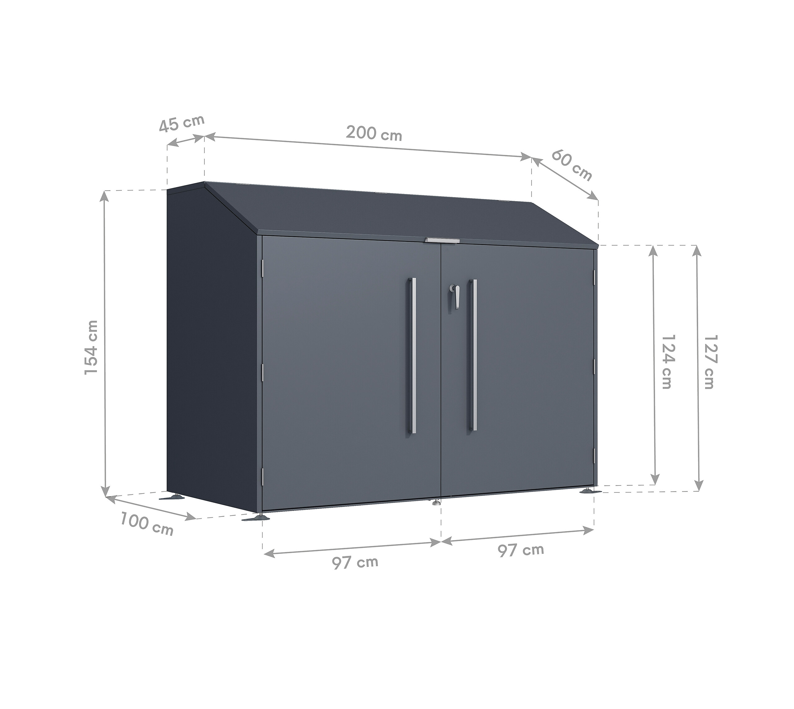 Westmann Fahrradgarage Linea anthrazit B/H/L: ca. 200x154x100 cm