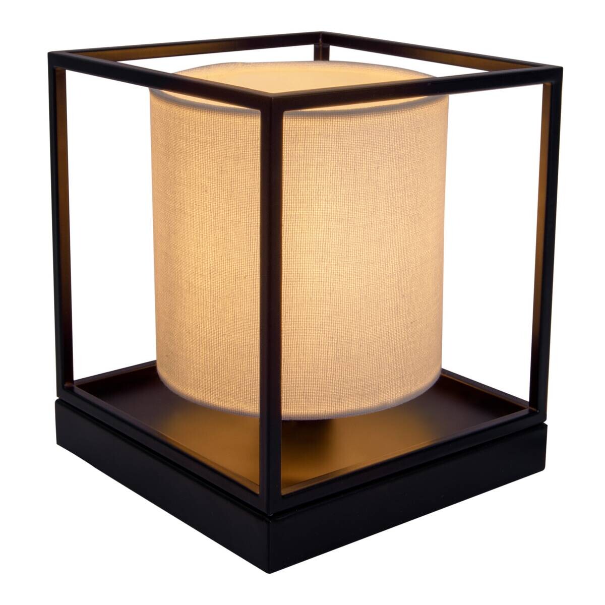 Näve Leuchten Tischleuchte 3190523 weiß Metall Textil B/H/T: ca. 15x17x15 cm E14 1 Brennstellen