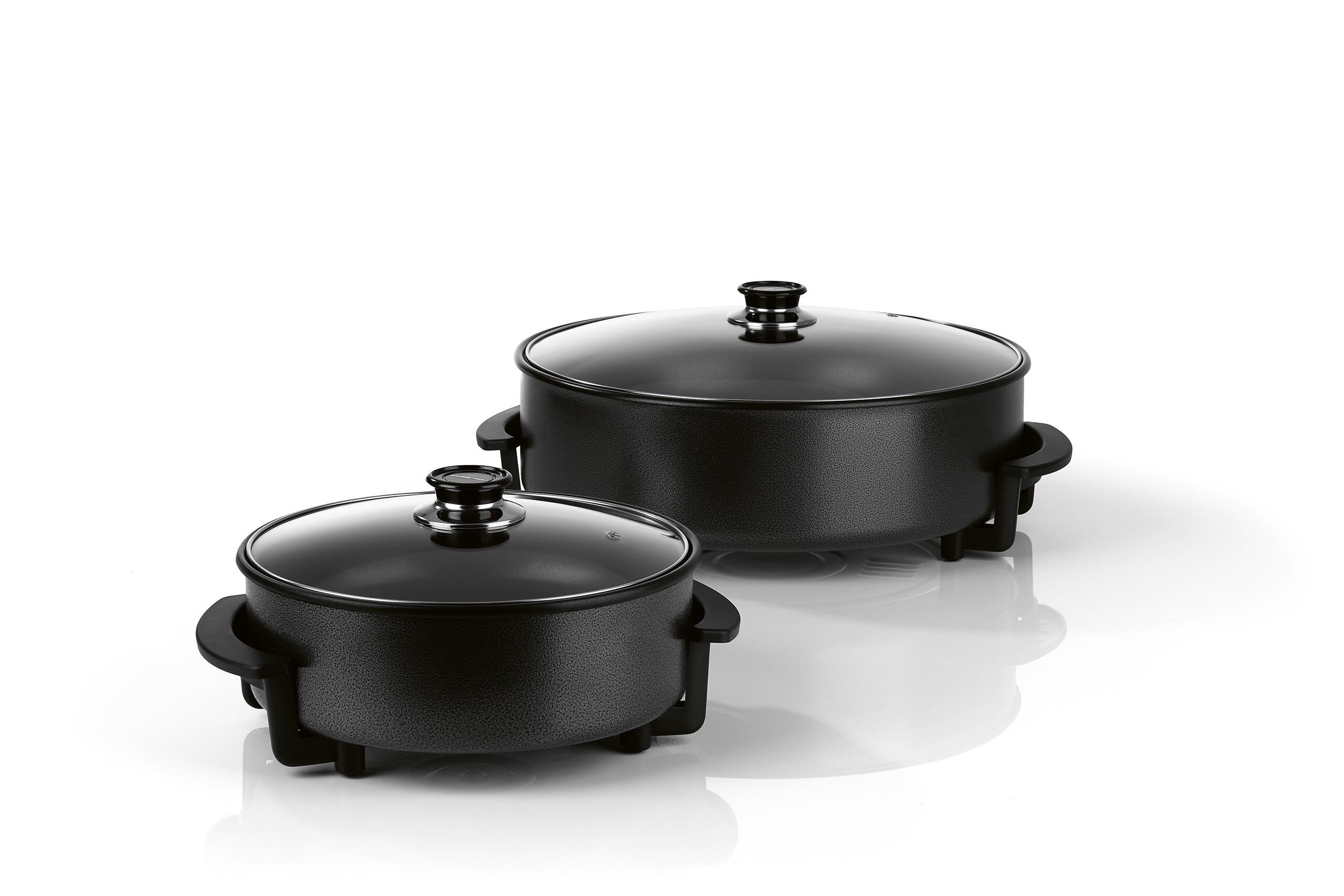 GOURMETmaxx Elektrische Party-Pfanne schwarz Edelstahl B/H/L: ca. 14,5x36x34,5 cm