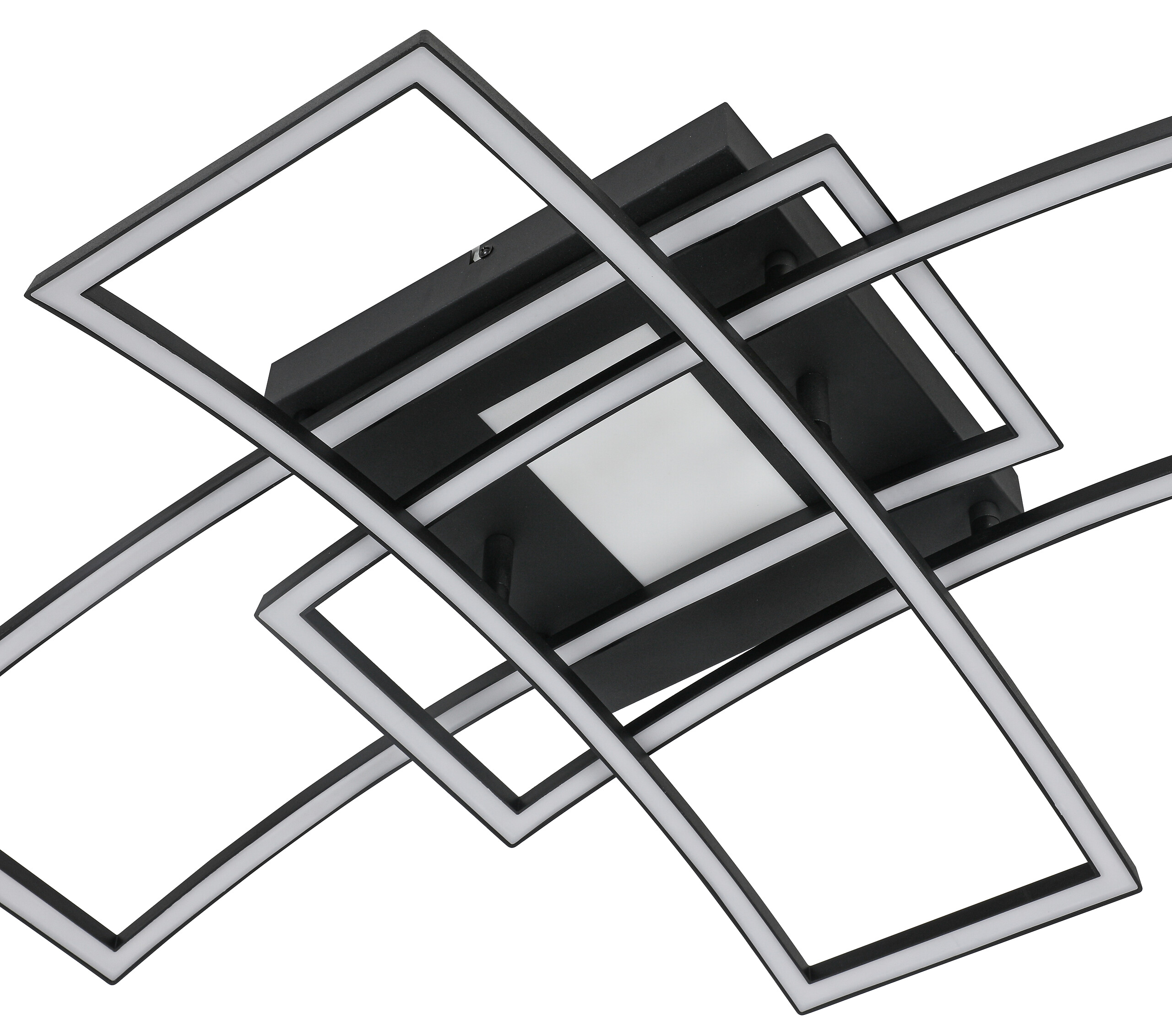 Nolo LED-Deckenleuchte Curve schwarz Metall B/H/L: ca. 59x15x82 cm