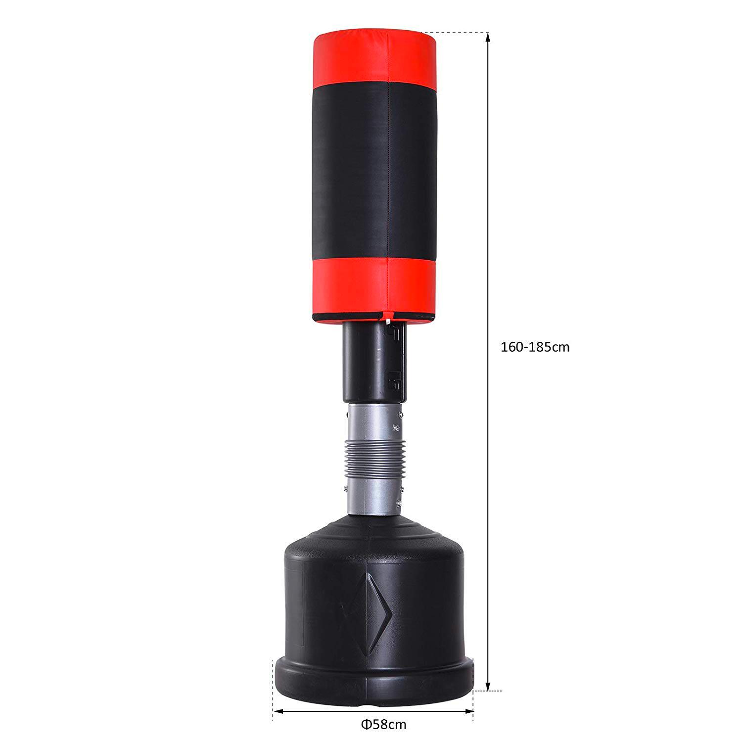 HOMCOM Standboxsack schwarz Kunstleder H/D: ca. 185x56 cm