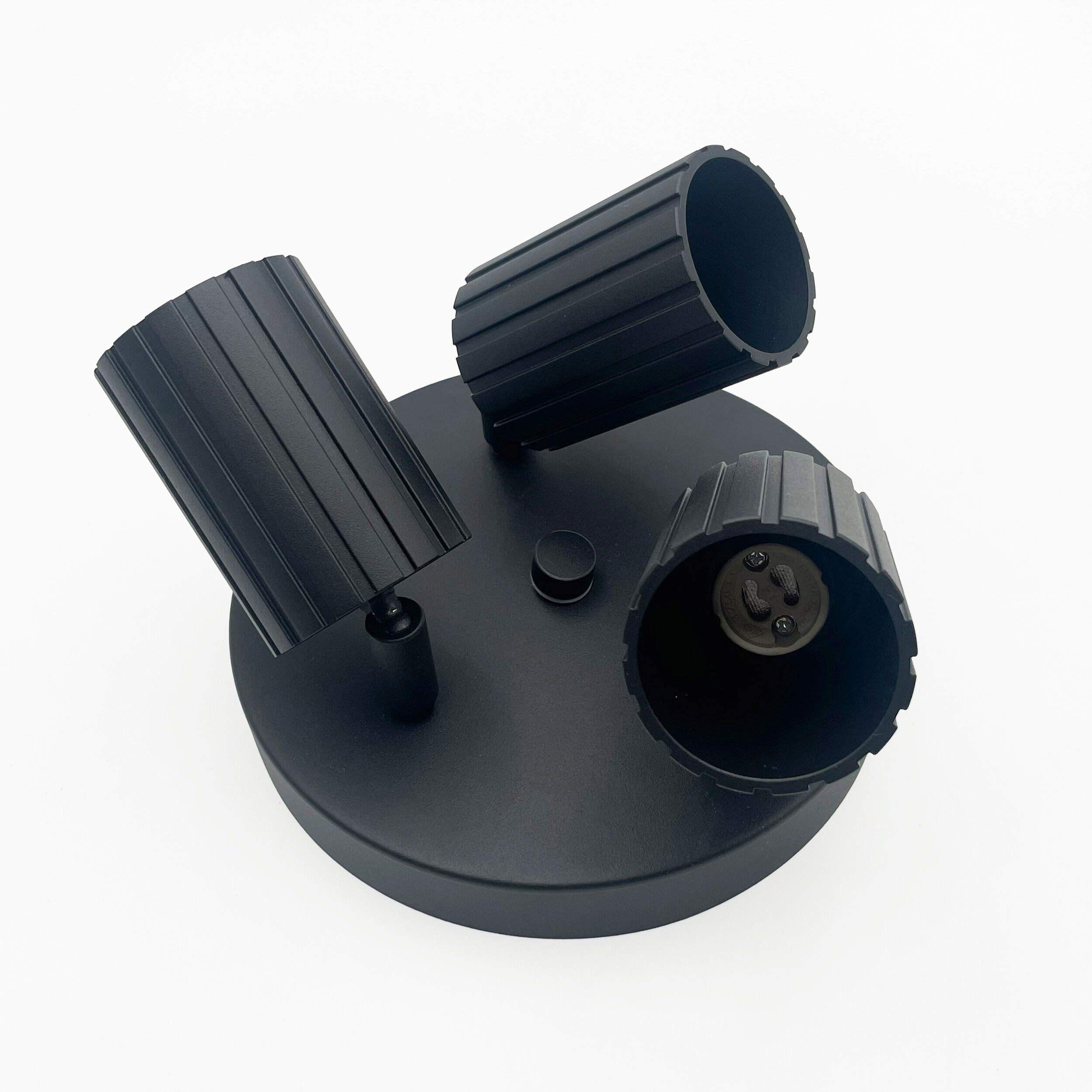 Lamkur Strahler Prisma schwarz Stahl B/H/L: ca. 18x19,5x18 cm 3 Brennstellen