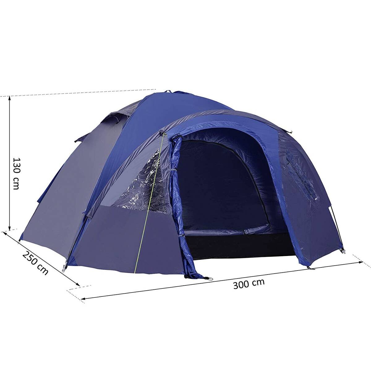 Outsunny Doppelwandzelt blau Kunststoff B/H/L: ca. 300x130x250 cm