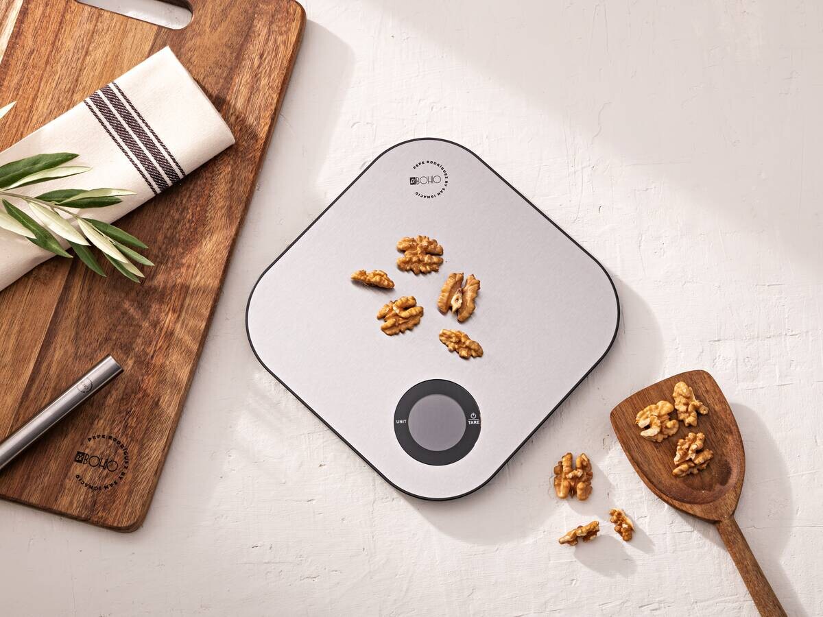 SAN IGNACIO Küchenwaage EL BOHIO silber Edelstahl B/L: ca. 26x26 cm