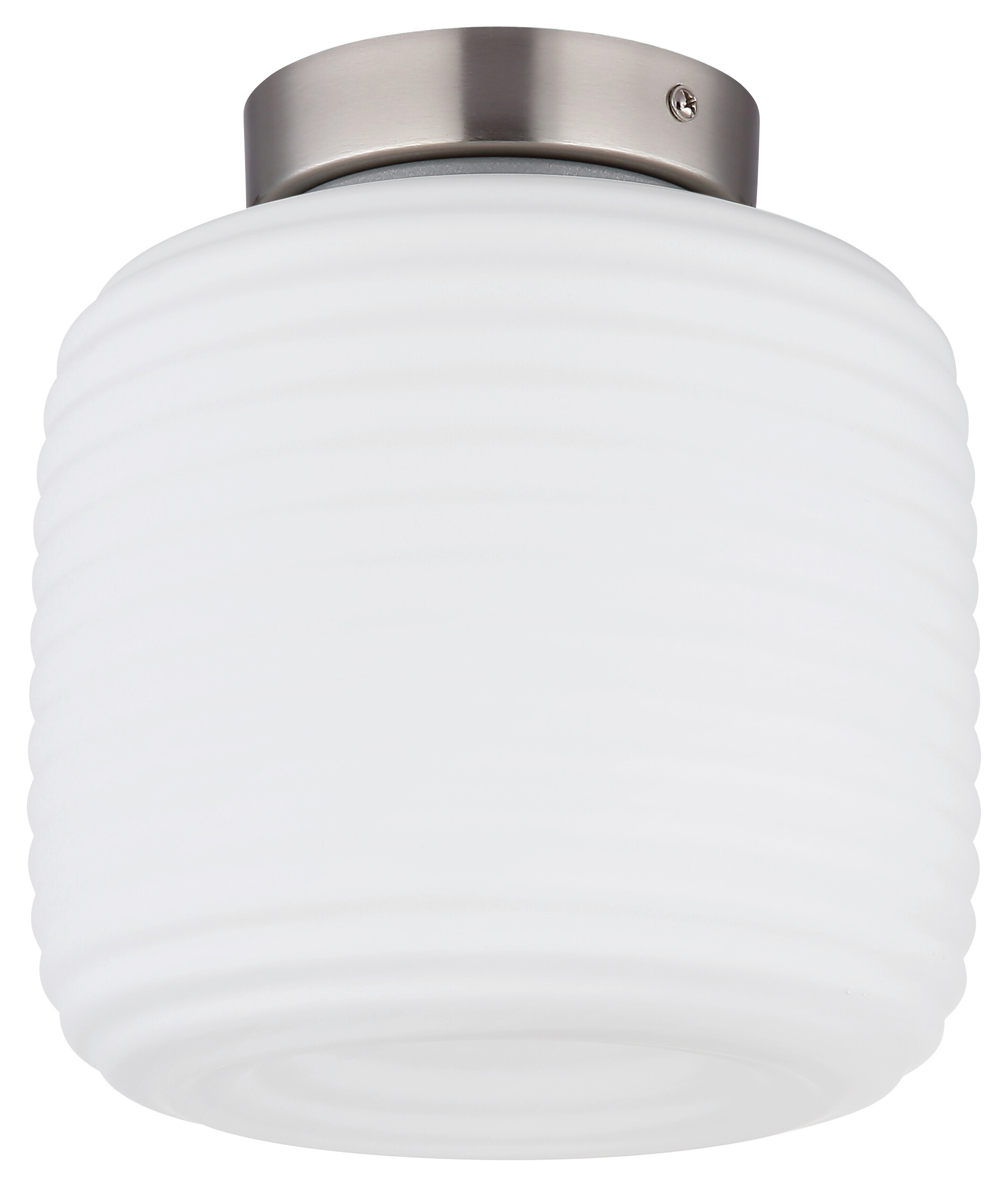 GLOBO Deckenleuchte nickel matt Opal Glas Metall H/D: ca. 21x20 cm 1 Brennstellen