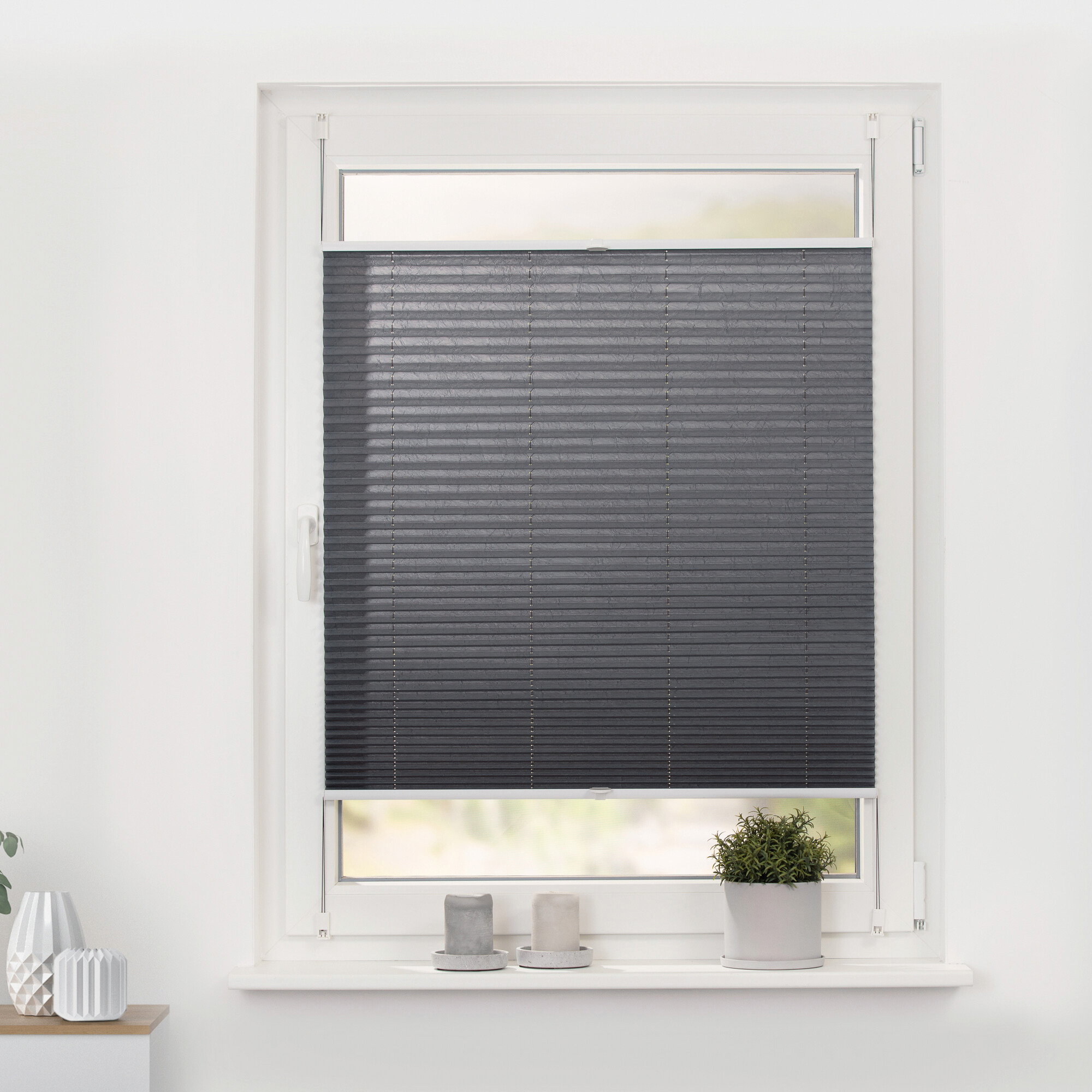 LICHTBLICK Spannplissee grau B/L: ca. 55x130 cm