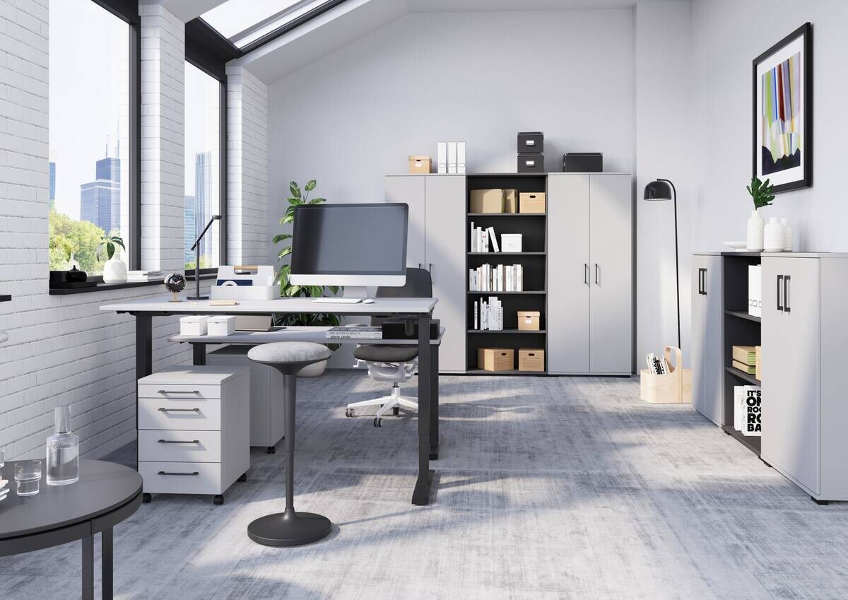 Aktenschrank 4250-69 Lichtgrau B/H/T: ca. 80x200x80 cm