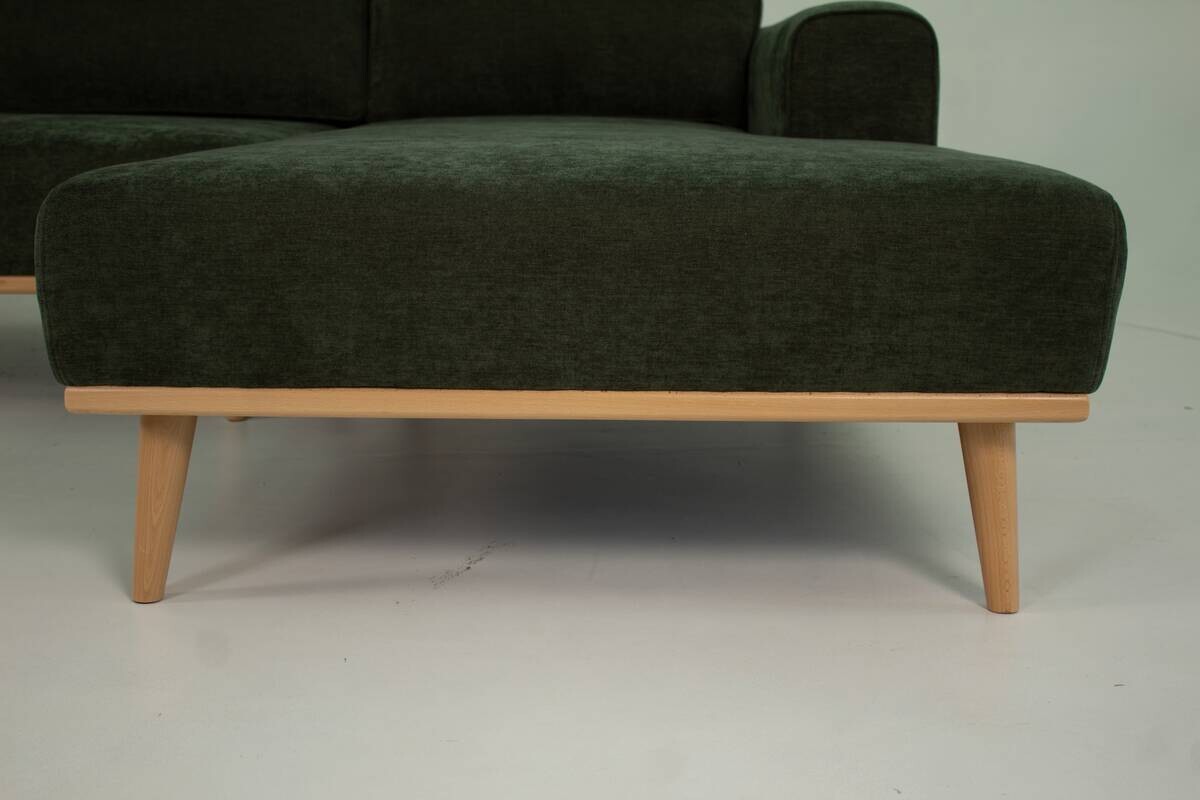 Ecksofa grün Microfaser B/H/T: ca. 259x90x191 cm