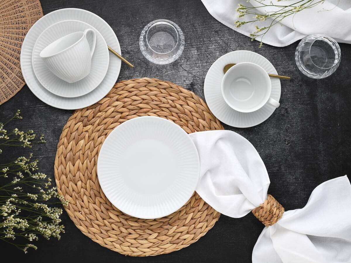 CreaTable Kaffeeservice Valencia weiß Porzellan 18 tlg.