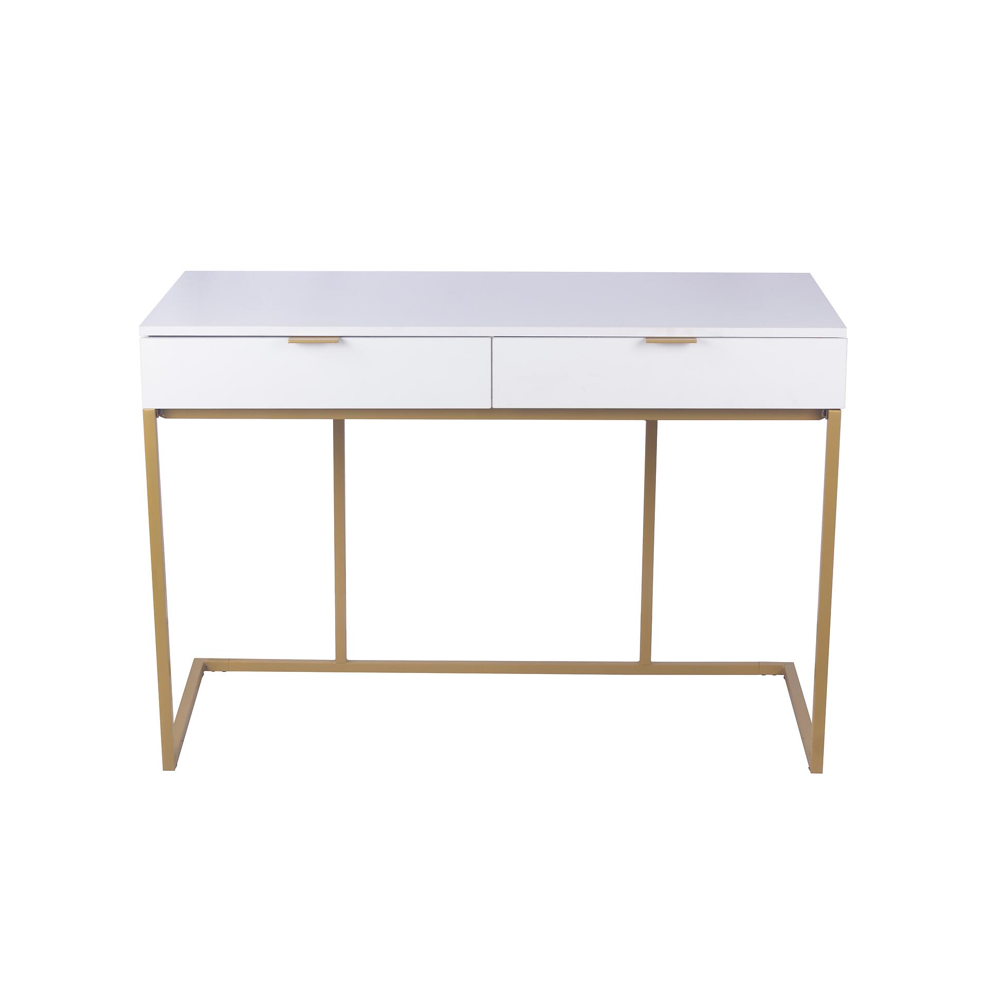 Schreibtisch Jana weiß gold Optik B/H/T: ca. 112x76x52 cm