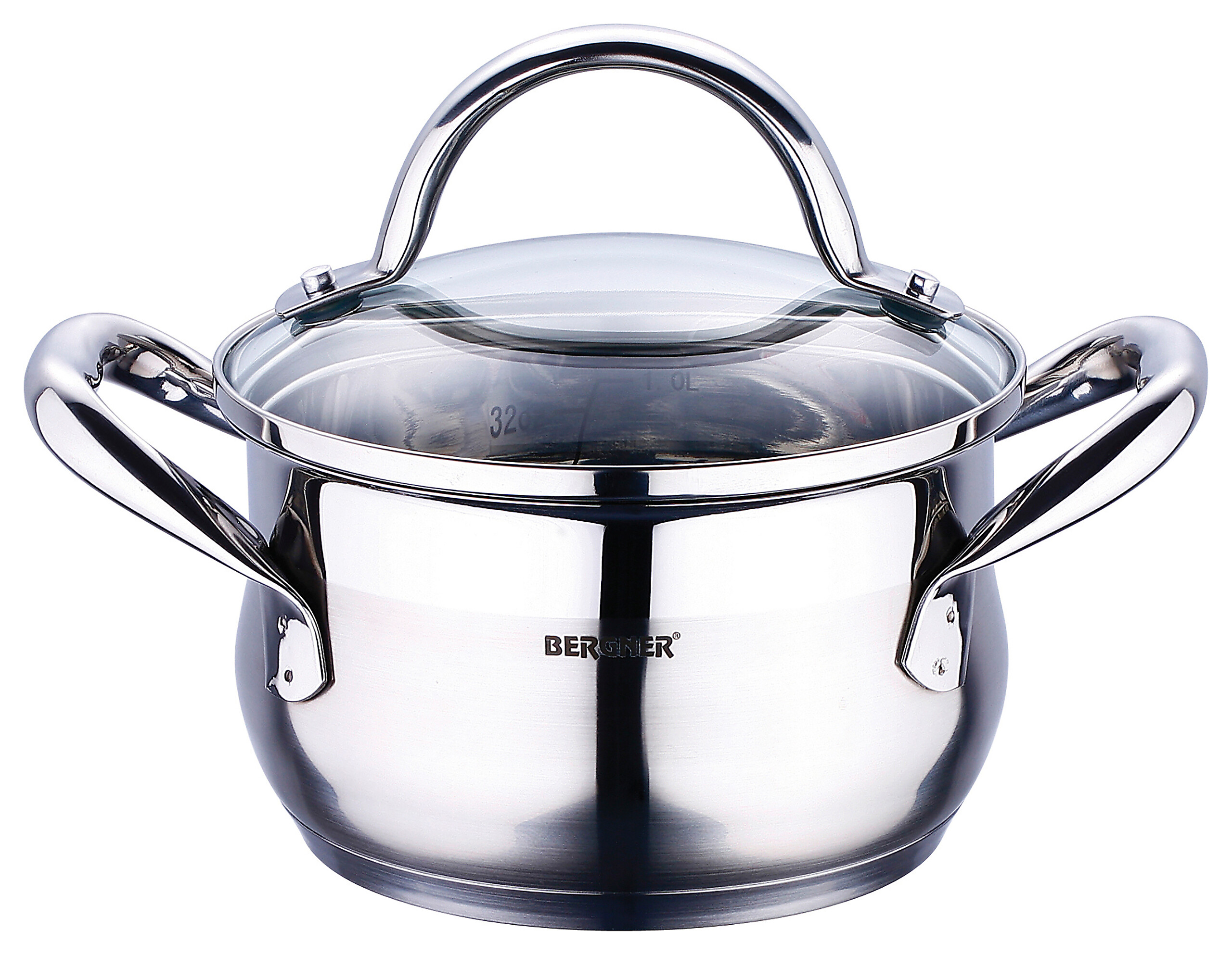 BERGNER Kasserolle GOURMET silber Edelstahl B/H/L/D: ca. 21,5x14x29,5x20 cm