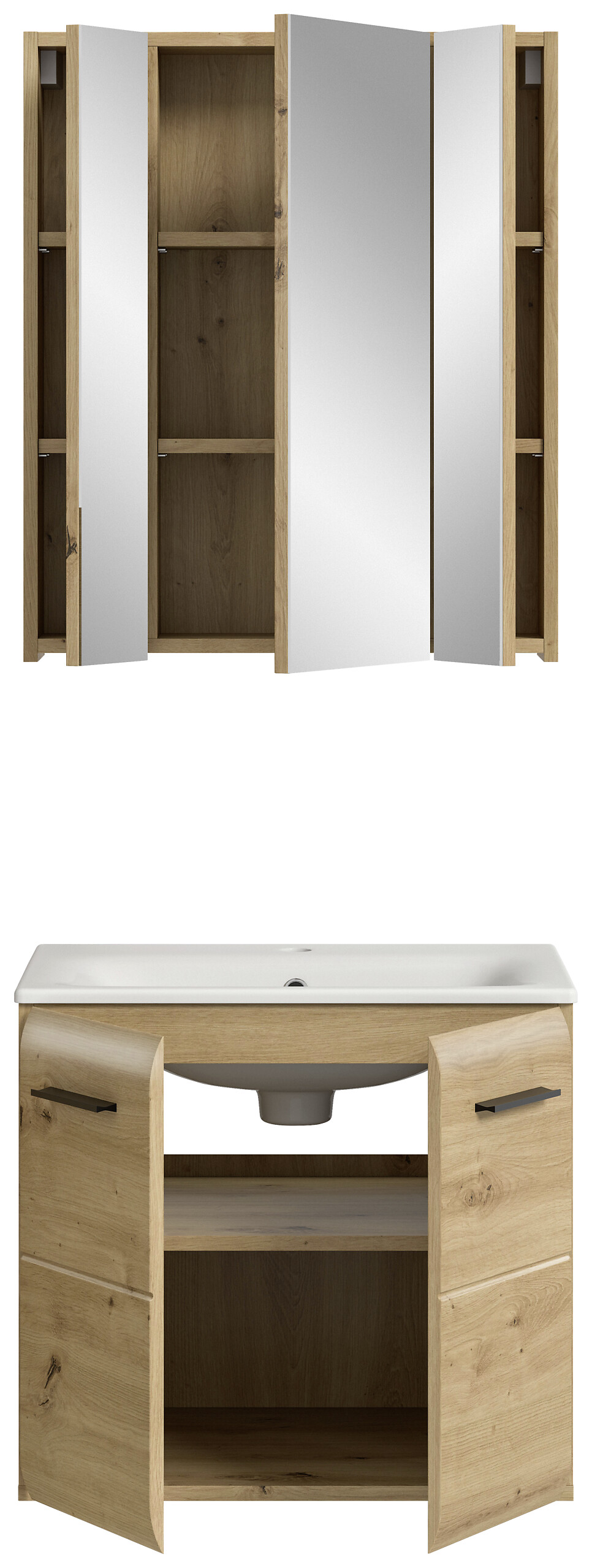 Badezimmer-Set Ice Artisan Oak Nachbildung B/H/T: ca. 60x185x46 cm