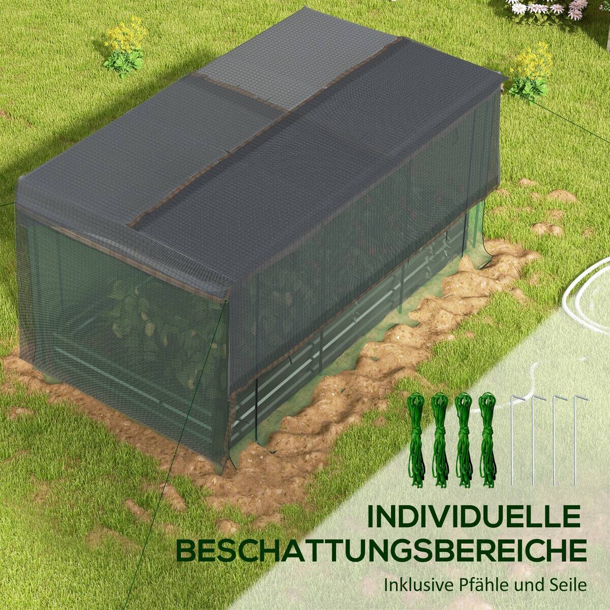 Outsunny Hochbeet dunkelgrau Edelstahl B/H/L: ca. 110x230x110 cm