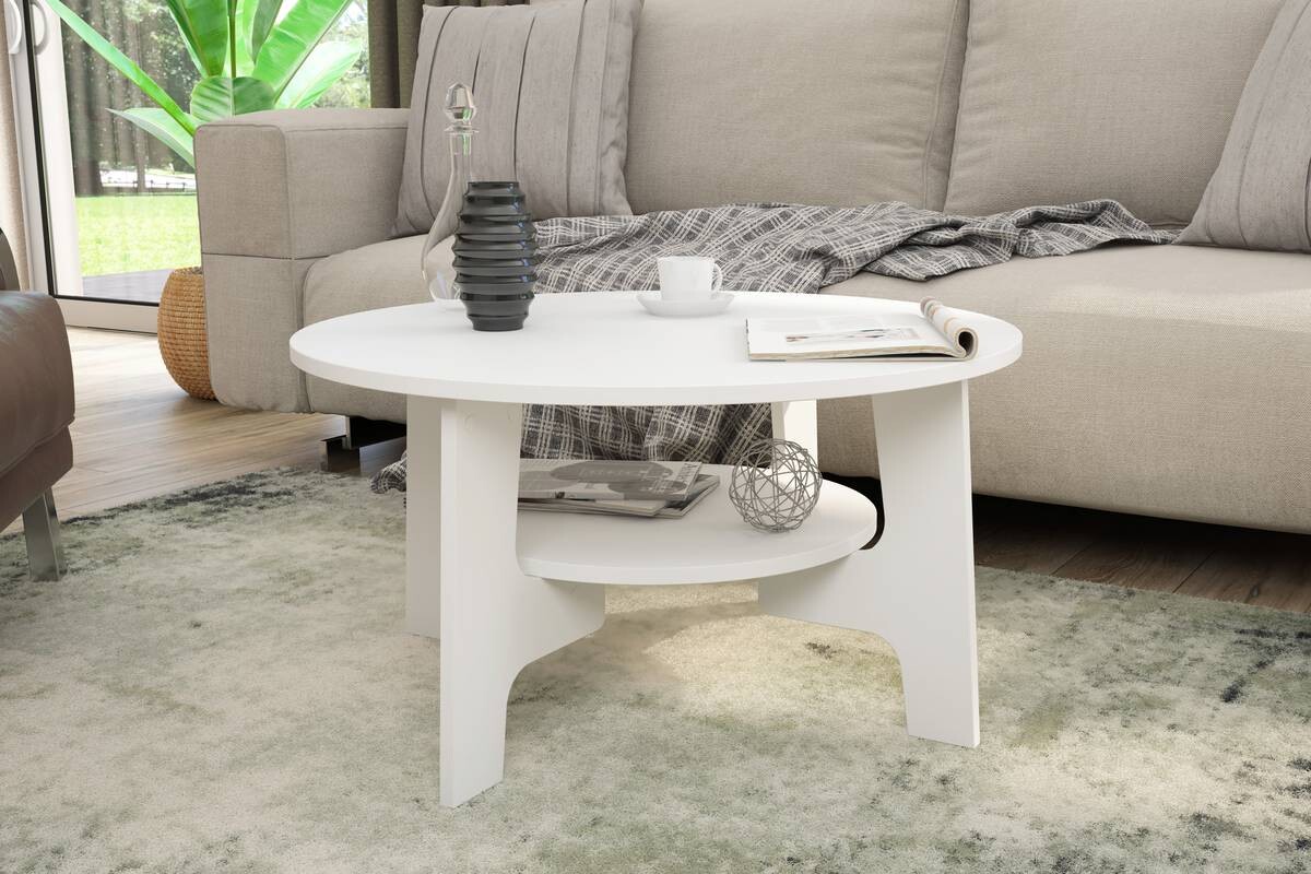 byLIVING Couchtisch JONNY weiß Holzwerkstoff