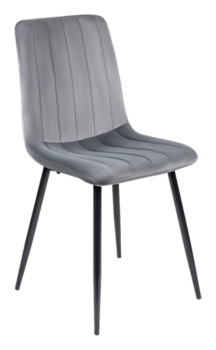 Stuhl IBIS grau Velourstoff B/H/T: ca. 43x90,5x50 cm