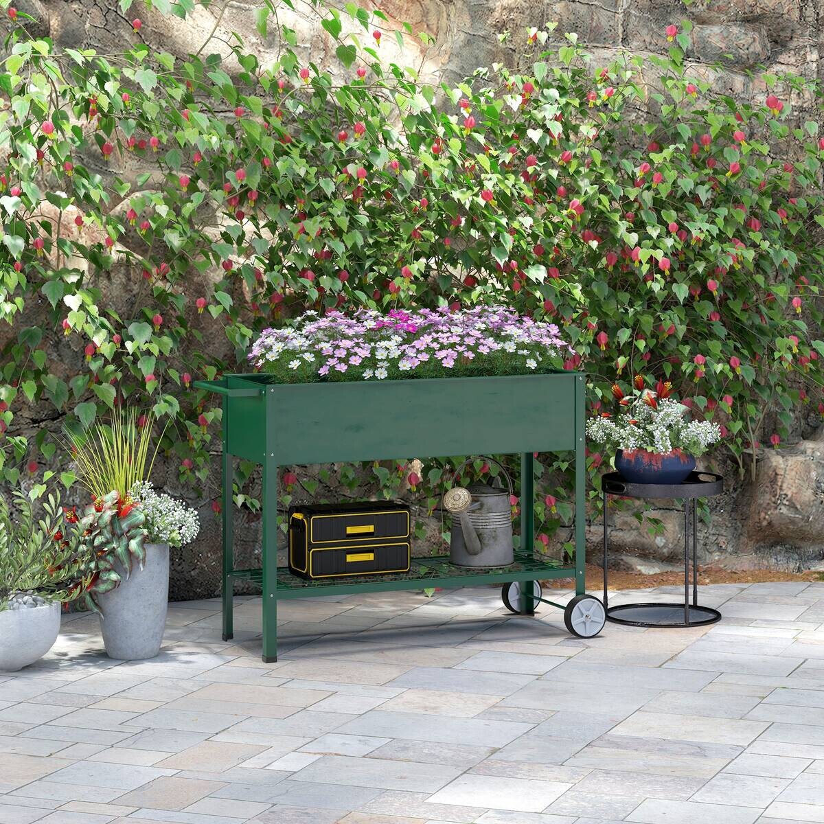 Outsunny Hochbeet grün Edelstahl B/H/L: ca. 44x109x80 cm