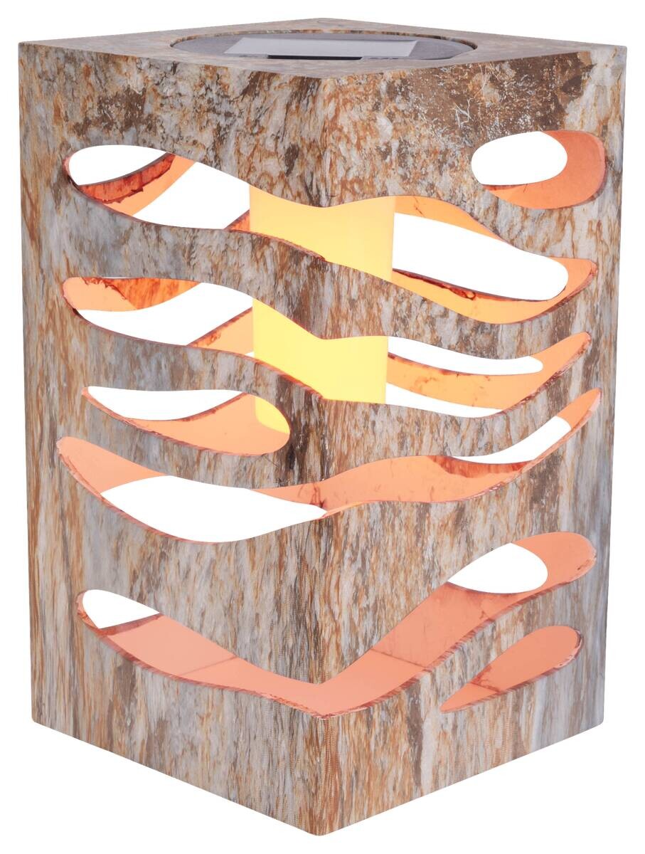 LED-Solarleuchte silber Kunststoff B/H/T: ca. 12,3x20x12,3 cm