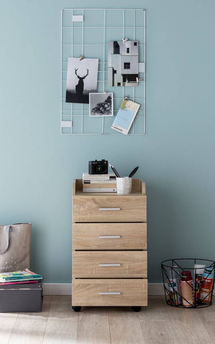 Rollcontainer braun Spanplatte B/H/T: ca. 40x70,5x33 cm