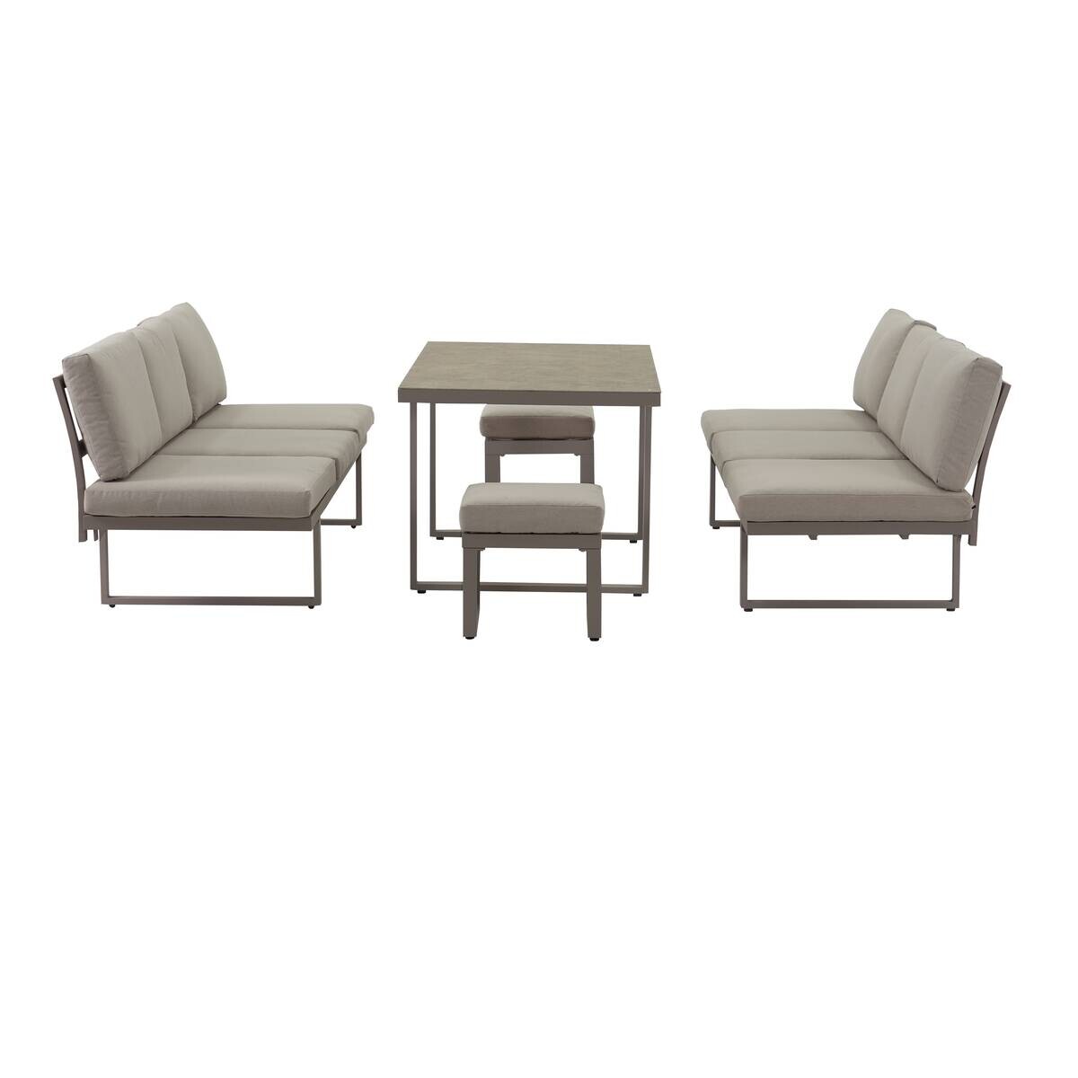 POCOline Gartensitzgruppe Tulum grau Glas