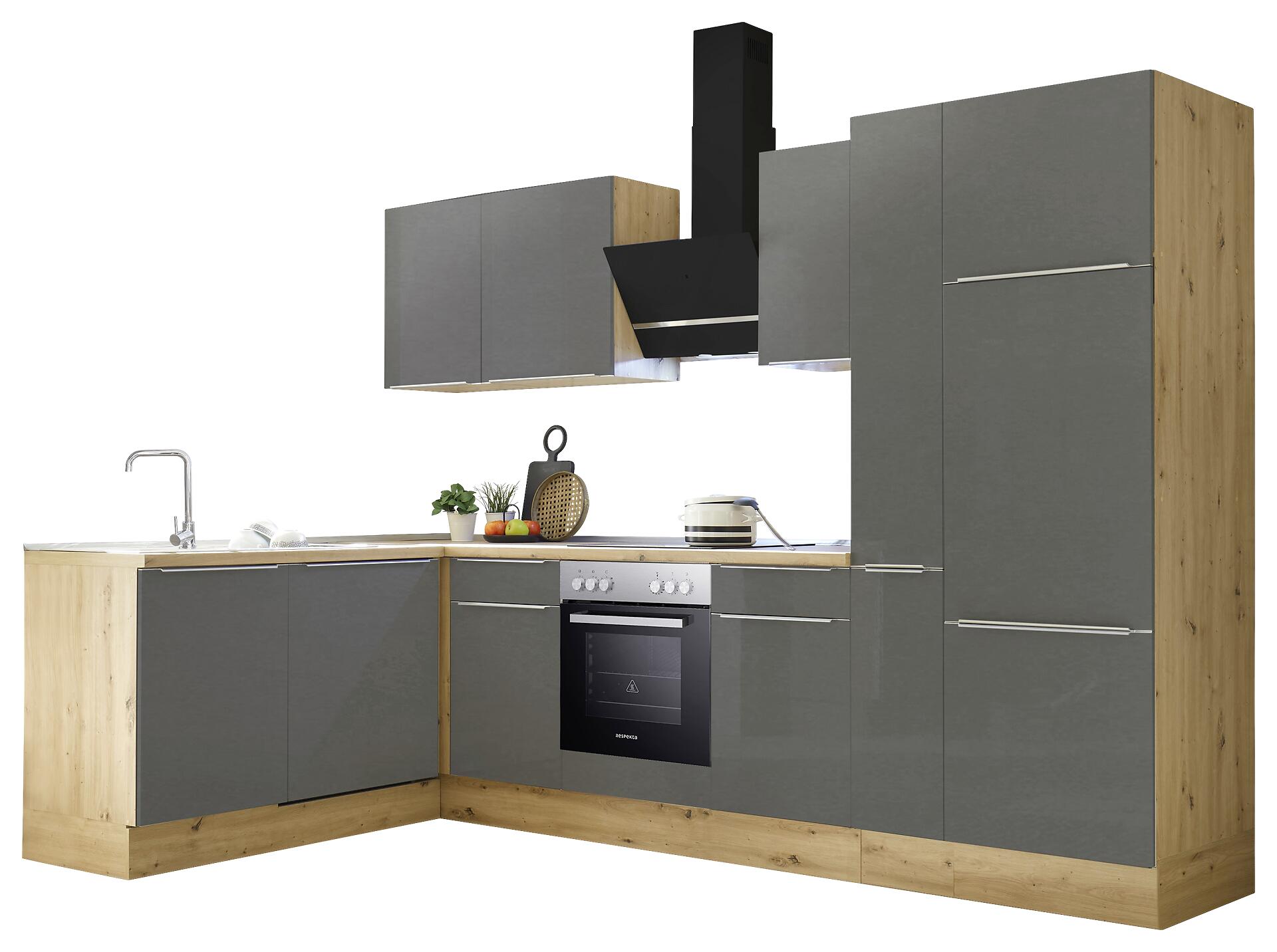 Respekta Winkelküche Marleen grau matt B/H/T: ca. 310x211x170 cm