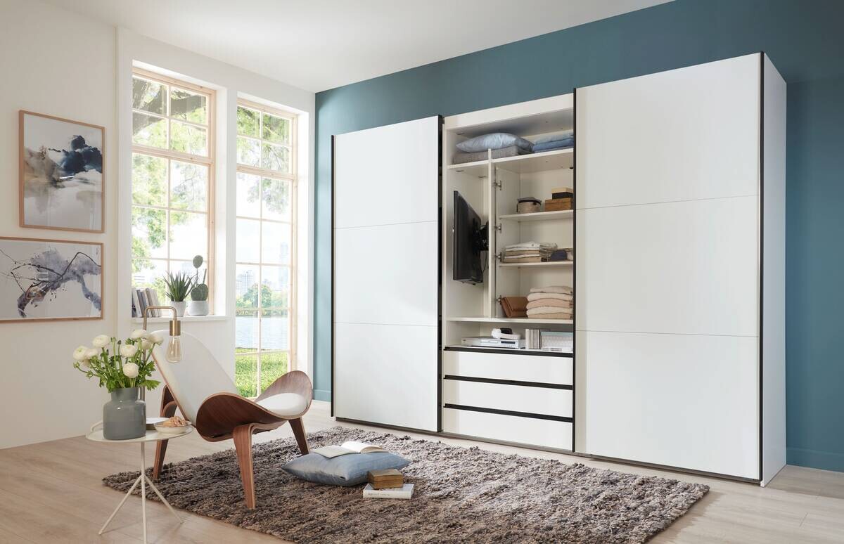 Schwebetürenschrank Magic weiß B/H/T: ca. 300x216x65 cm