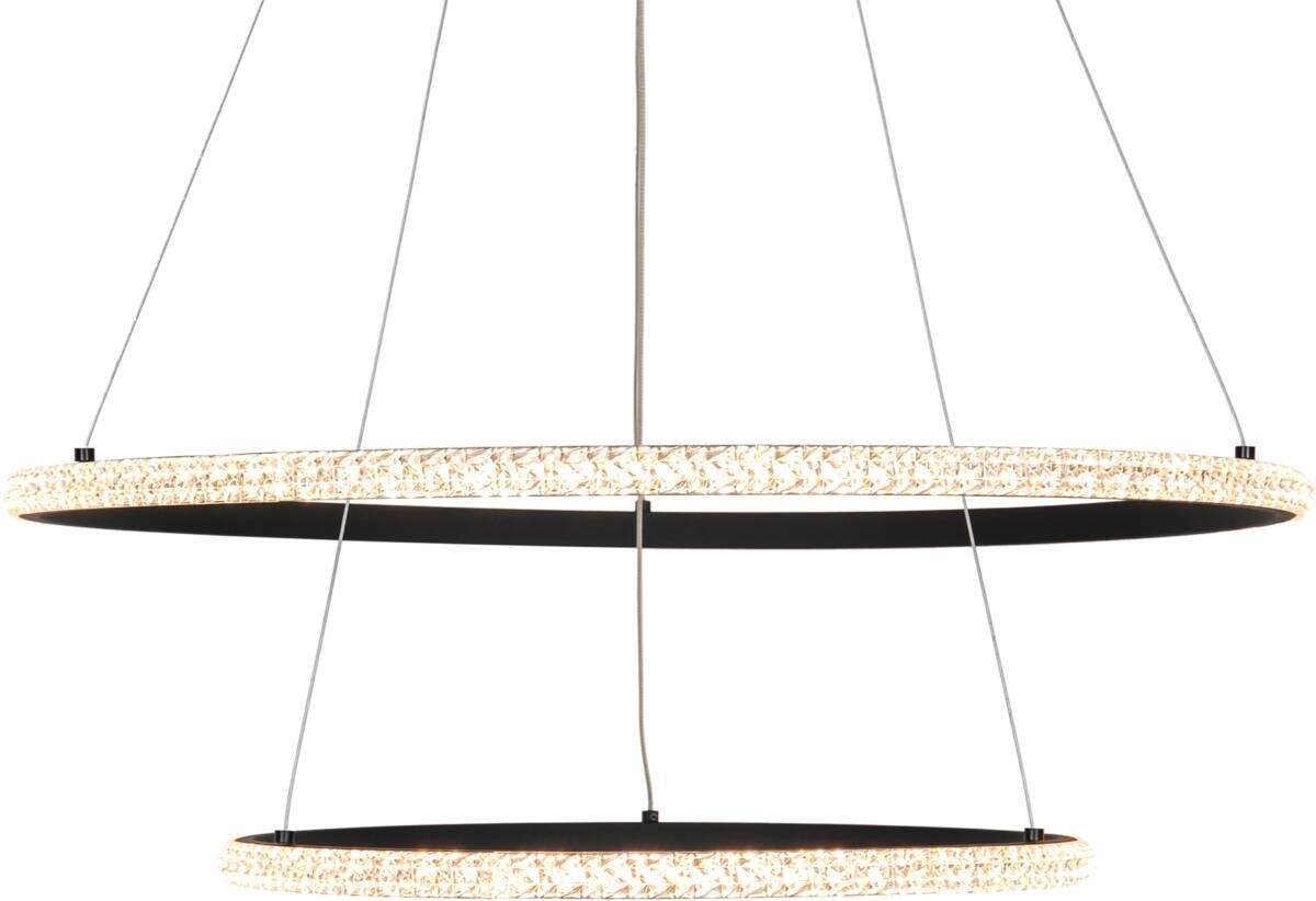 POCOline LED-Pendelleuchte Aletta schwarz Metall Acryl H/D: ca. 120x60 cm