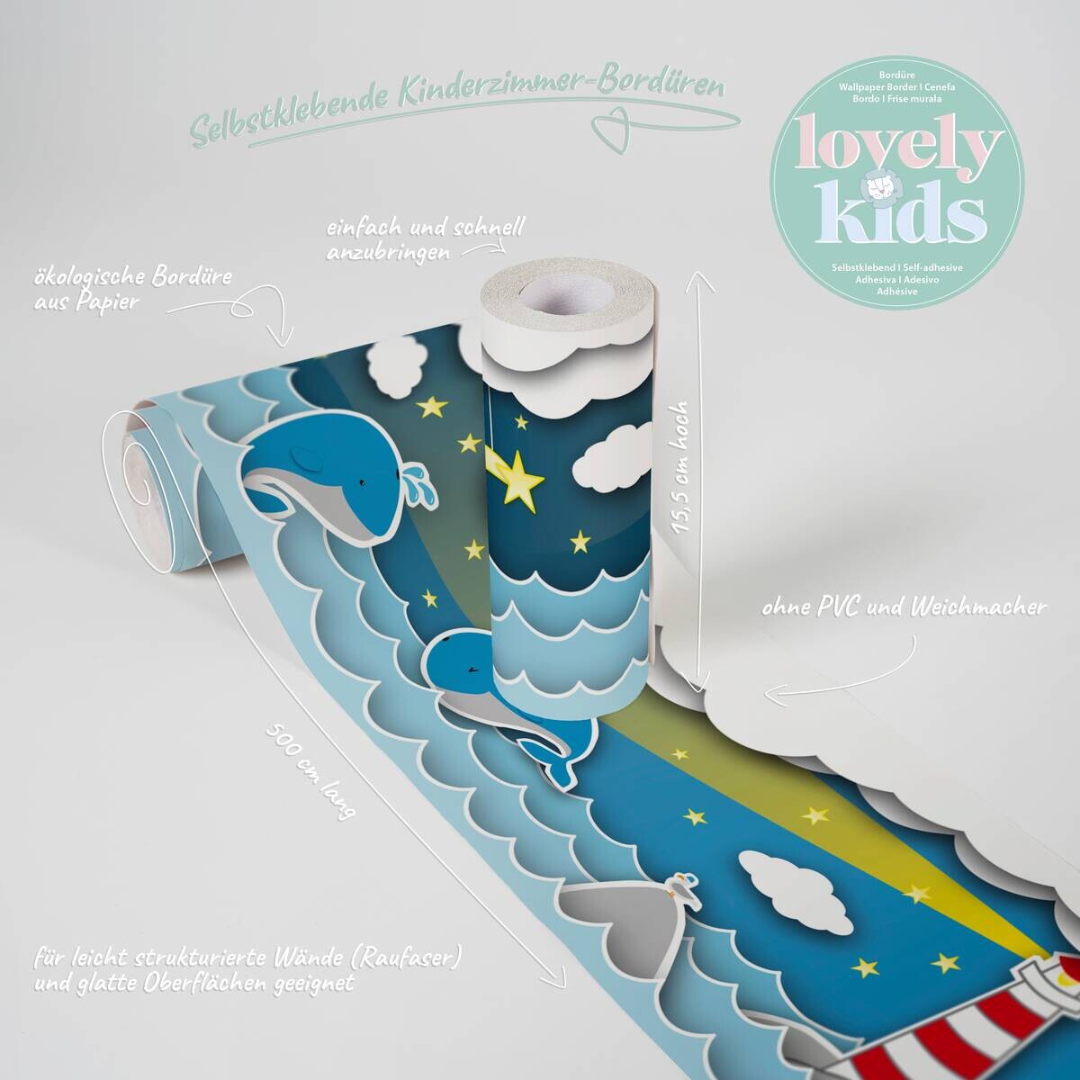 A.S.Creation Bordüre rot gelb B/H/D: ca. 15,5x500x5,7 cm