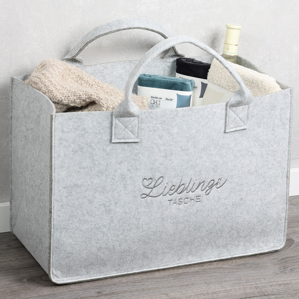 Kesper Tasche Filz grau Polyester B/H/L: ca. 25x34x50 cm