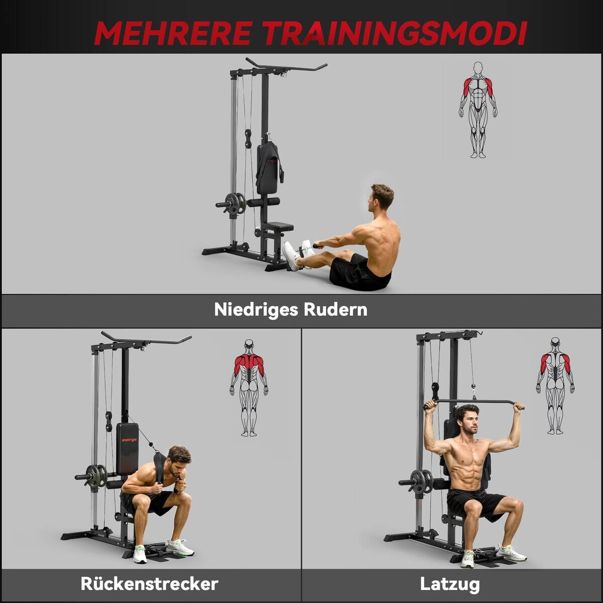 SPORTNOW Kraftstation schwarz Kunstleder B/H/L: ca. 108x197x140 cm