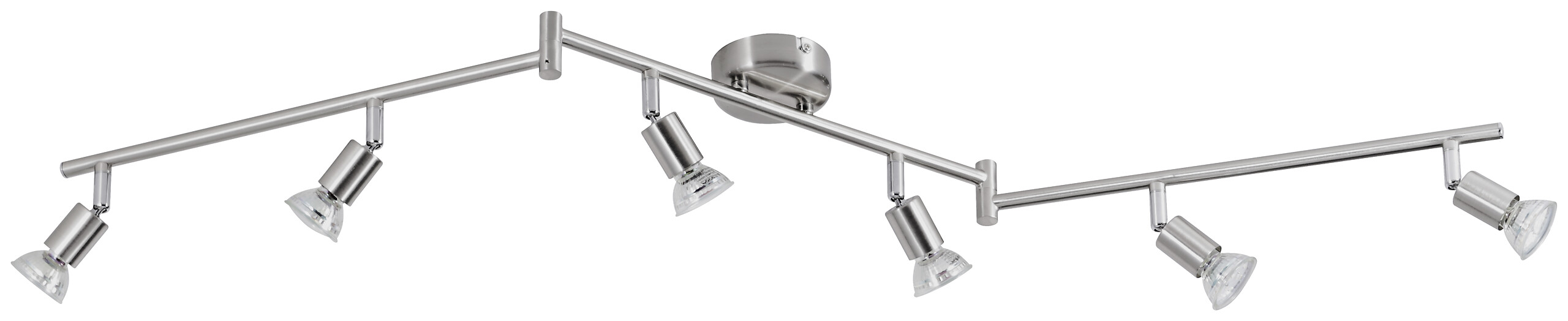 POCOline Spotbalken Joris nickel matt Metall L: ca. 120 cm GU10 6 Brennstellen